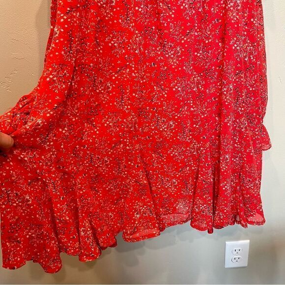 NWT Fate Floral Print Red Ruffle Dress - Size: Small - Picture 6 of 9